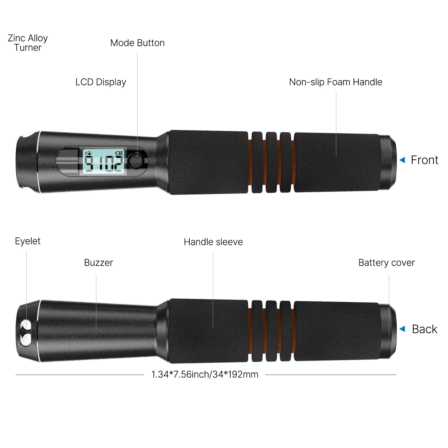 Smart Jump Rope with App Data Analysis and LCD Display