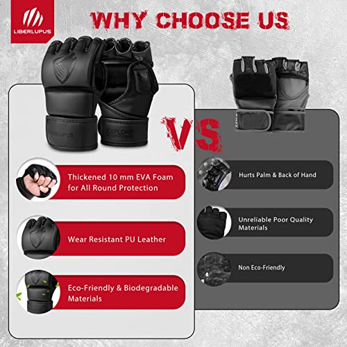 Unisex Open Palm Boxing Gloves for MMA, Muay Thai