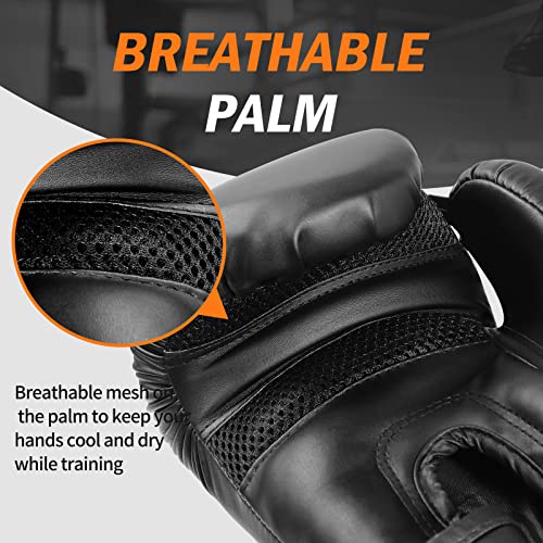 Unisex Black Boxing Gloves for MMA, Muay Thai
