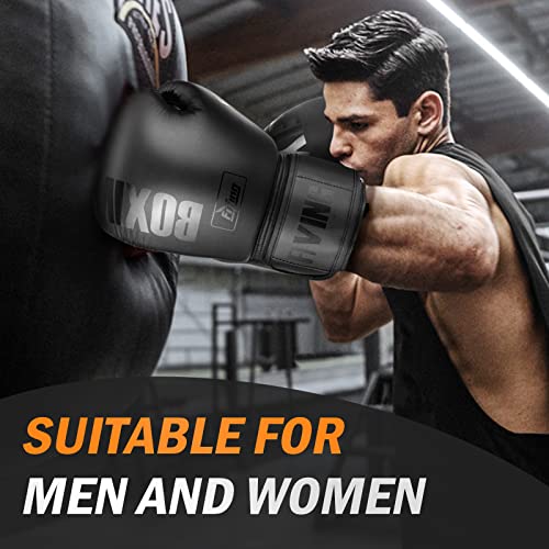 Unisex Black Boxing Gloves for MMA, Muay Thai