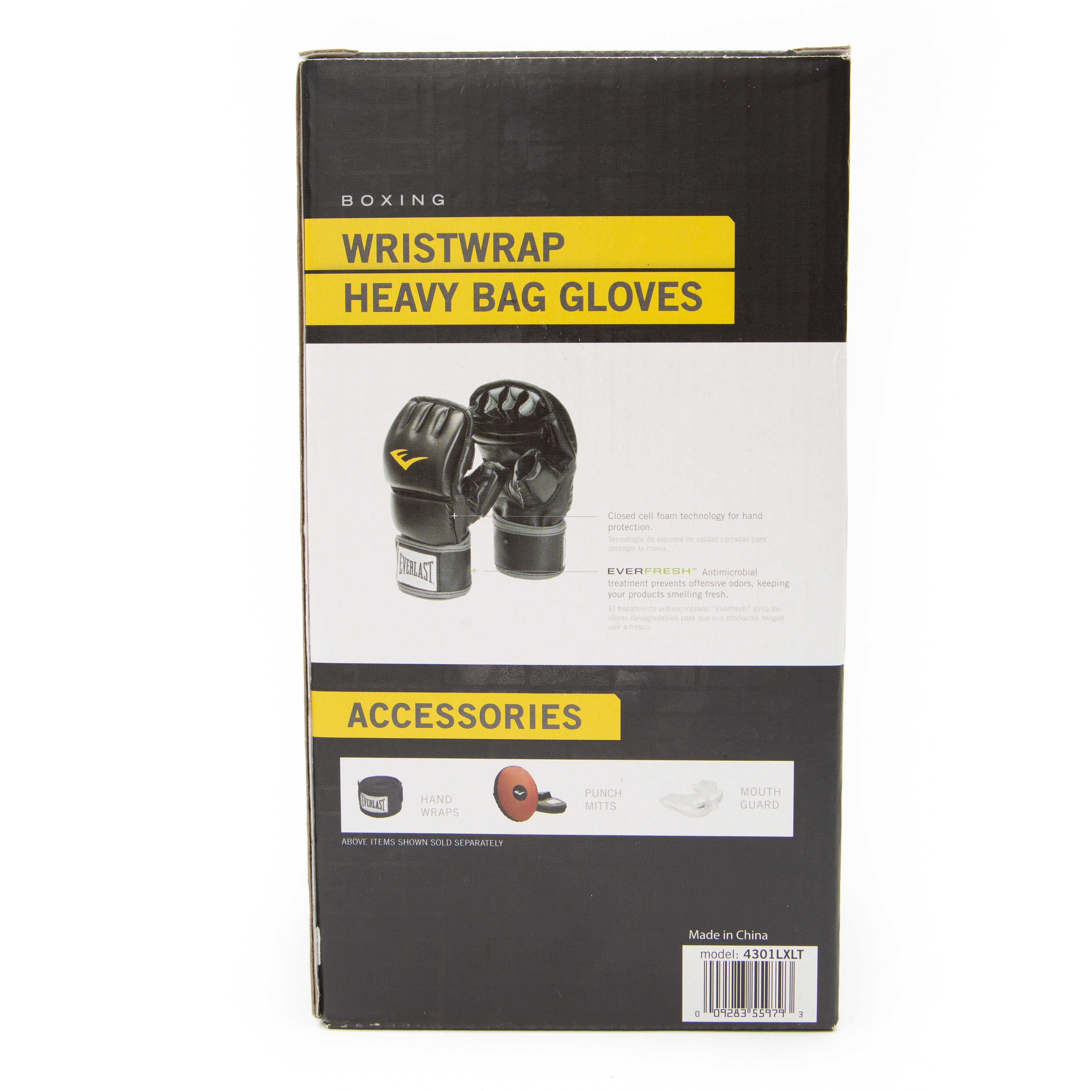 Everlast Black Wristwrap Boxing Heavy Bag Gloves