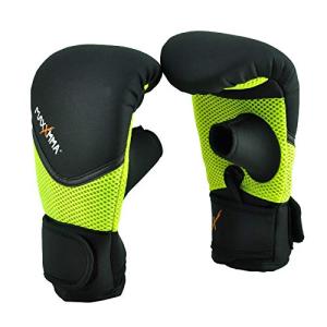 MaxxMMA Washable Heavy Bag Gloves - Boxing Training (Neon Yellow)
