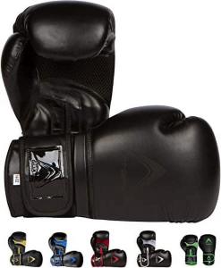 Premium Unisex Boxing Gloves, 16 oz Black/Black