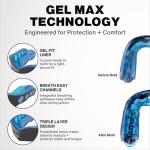 Shock Doctor Gel Max Mouth Guard, Adult, Blue/Black