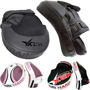 Boxing Training Mitts: Curved Leather Hook & Jab Pads