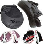Boxing Training Mitts: Curved Leather Hook & Jab Pads