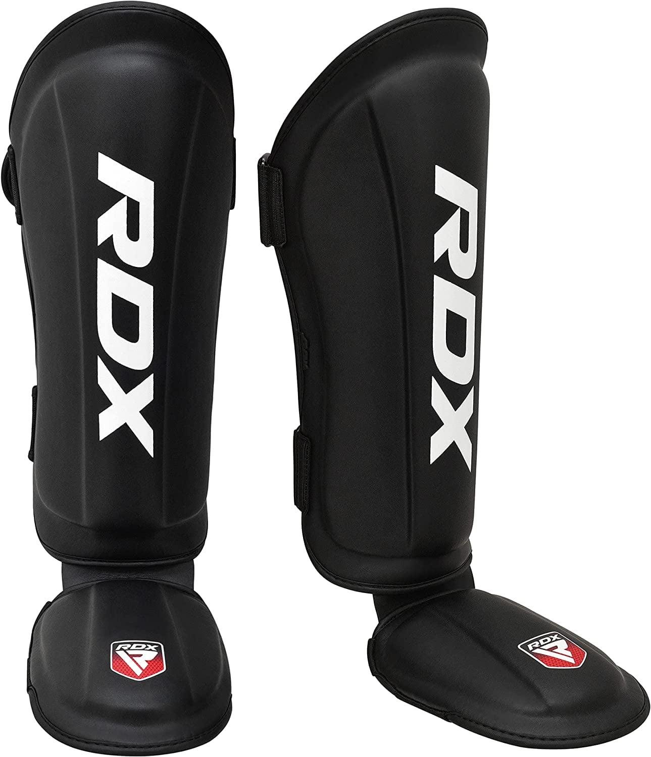 RDX Kickboxing Shin Guards: Premium Leather, Black