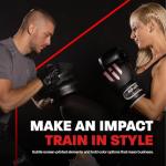 All-Black Leather Punching Mitts for Boxing & Martial Arts