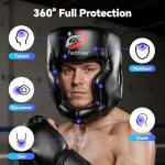 SANJOIN Safety Head Guard - All Ages Boxing Headgear (Black)
