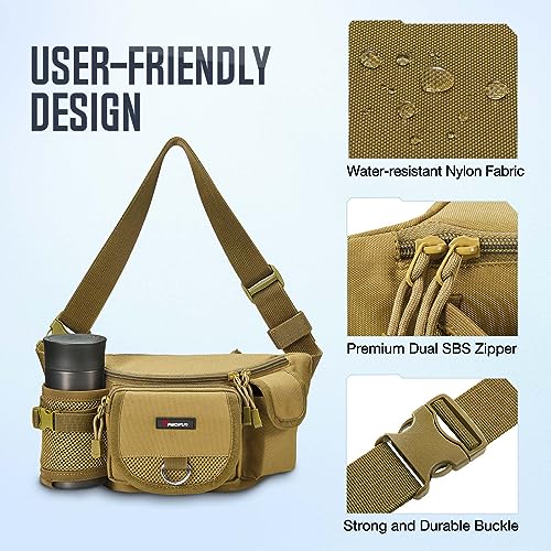 Piscifun Adjustable Waist Fishing Tackle Bag - Khaki