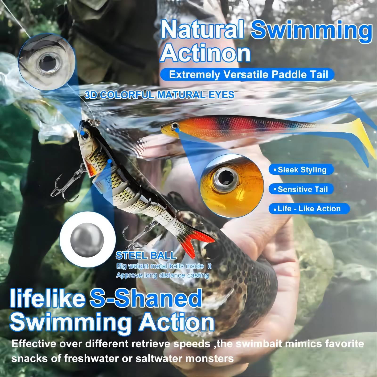 Bass Fishing Lures Kit with Tackle Box