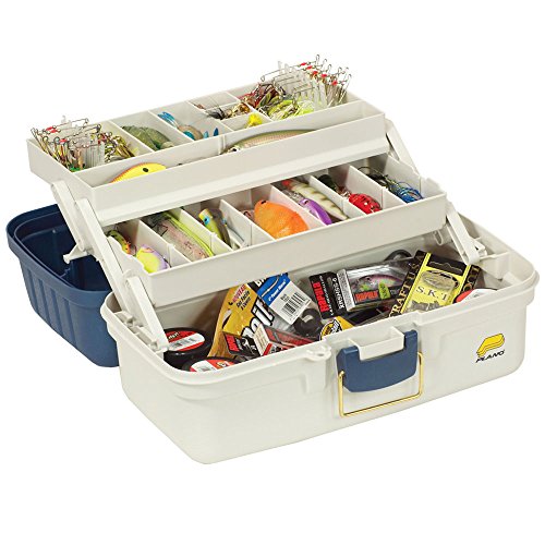 Plano 2-Tray Tackle Box, Blue Metallic/Off White