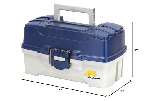 Plano 2-Tray Tackle Box, Blue Metallic/Off White