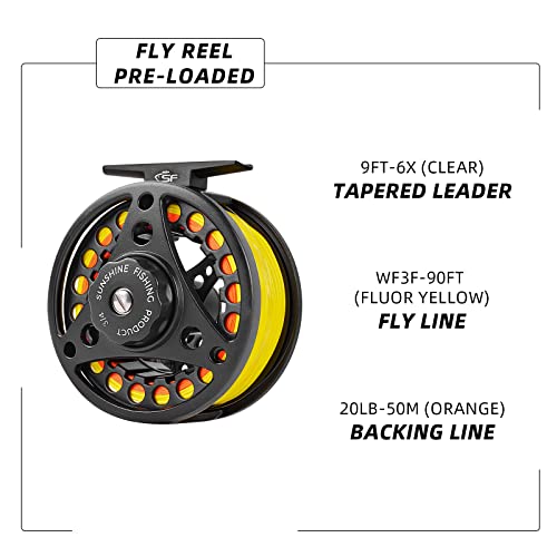 SF Large Arbor Fly Reel 5/6wt Matt Black Combo