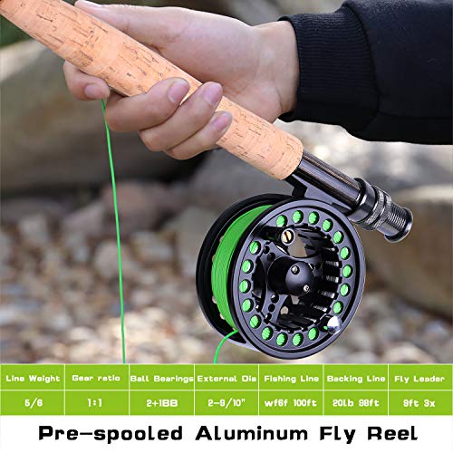 TOPFORT Fly Fishing Rod and Reel Combo Kit