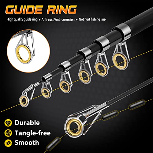 PLUSINNO Fishing Combo: Telescopic Rod with Spinning Reel
