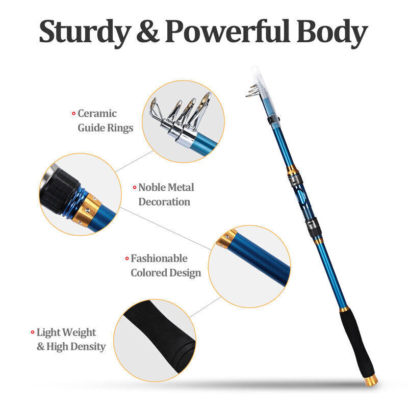 Portable Telescopic Fishing Pole Kit - 3.6m