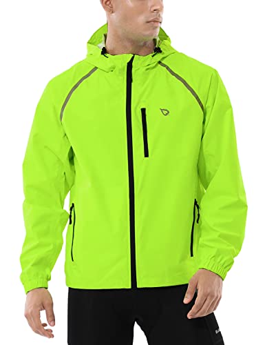 Men's Waterproof Reflective Bike Jacket, Yellow L