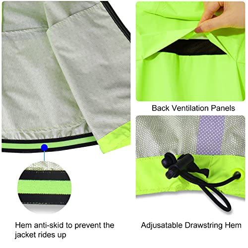Men's Waterproof Reflective Bike Jacket, Yellow L