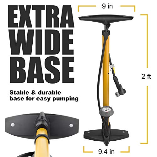 Durable Steel Bike Pump with Smart Valve Head