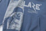 Y2K Skull Print Denim Oversized Hoodie