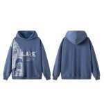 Y2K Skull Print Denim Oversized Hoodie
