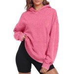 Men's Oversized Vintage Cotton Hoodie in Pink/Red