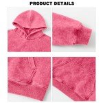 Men's Oversized Vintage Cotton Hoodie in Pink/Red