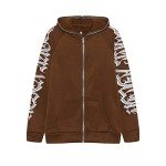 Unisex Y2K Hooded Zip Sweatshirt with Rhinestones
