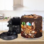 ZUXONGSY Showy Flower Air Fryer Cover Dust Cover Mandala Air Fryer Cover for Kitchen Counter Bohemia Dust Covers Cover Top Handle and Storage Pockets