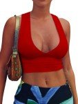 Striking Red Plunge Tank Crop Top