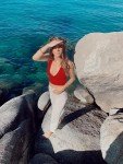 Striking Red Plunge Tank Crop Top