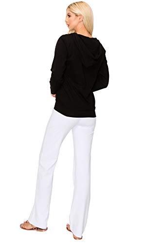 Black Women's Full Zip Hoodie Jacket, XXL