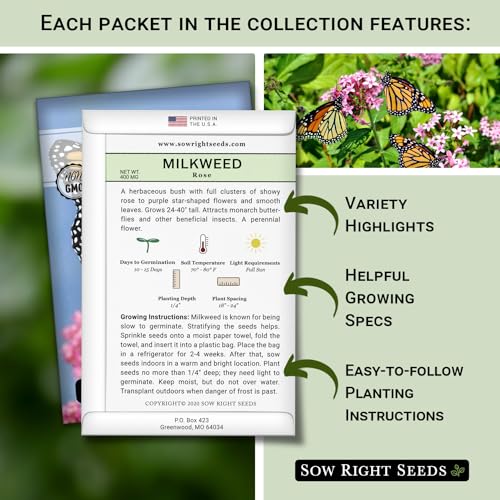 Butterfly Garden Seed Collection with Showy Milkweed