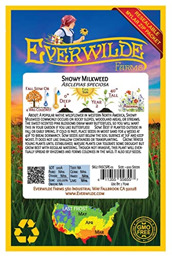 Showy Milkweed Native Wildflower Seeds - 200 Pack