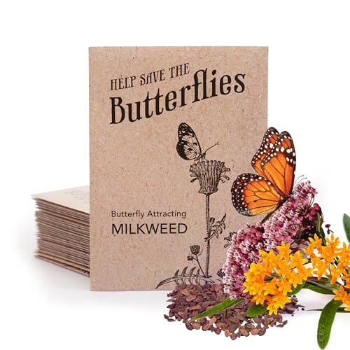 Bulk Pack of 25 Milkweed Seed Packets – Showy & Butterfly Mix
