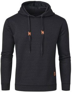 YuKaiChen Mens Showy Black Hoodie in Large