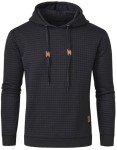YuKaiChen Mens Showy Black Hoodie in Large