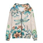 Showy Dragonfly Zip Up Hoodie for Teens