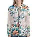 Showy Dragonfly Zip Up Hoodie for Teens
