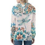 Showy Dragonfly Zip Up Hoodie for Teens
