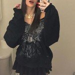 Y2K Vintage Graphic Oversized Zip-Up Hoodie