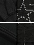 Vintage Star Graphic Oversized Zip-Up Hoodie