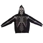 Men's Y2K Skull Rhinestone Zip-Up Hoodie