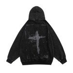 Y2K Aesthetic Oversized Black Hoodie