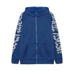 Y2K Rhinestone Zip-Up Hoodie – Ab-Blue, Small