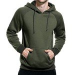 Men's Heavy Fleece Hoodie with Kangaroo Pocket - Green