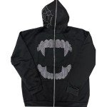 Y2K Zip-Up Hoodie with Rhinestones for Women