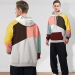 Trendy Unisex Oversized Colorblock Techwear Hoodie