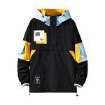 GURUNVANI Color Block Hoodie Pullover, XXX-Large